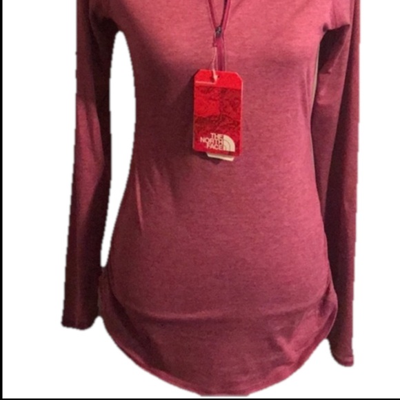NWT The North Face Women’s Half Zip Pullover Top Pink Heather Size S CoolDry - Picture 3 of 5